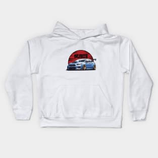 Impreza WRX STI Car Art - Subaru Stance Modified Sports Car Kids Hoodie